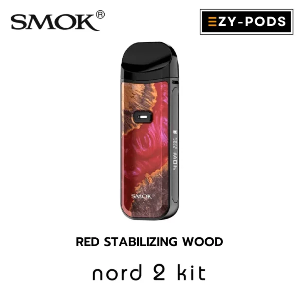 Smok Nord 2 สี Red Stabilizing Wood พอตบุหรี่ไฟฟ้า