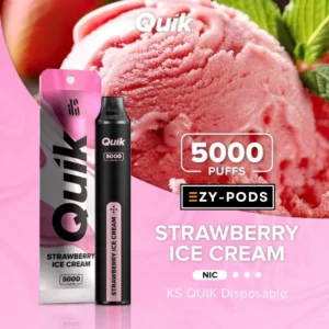 KS Quik 5000 คำ กลิ่น Strawberry Ice Cream พอตใช้แล้วทิ้ง