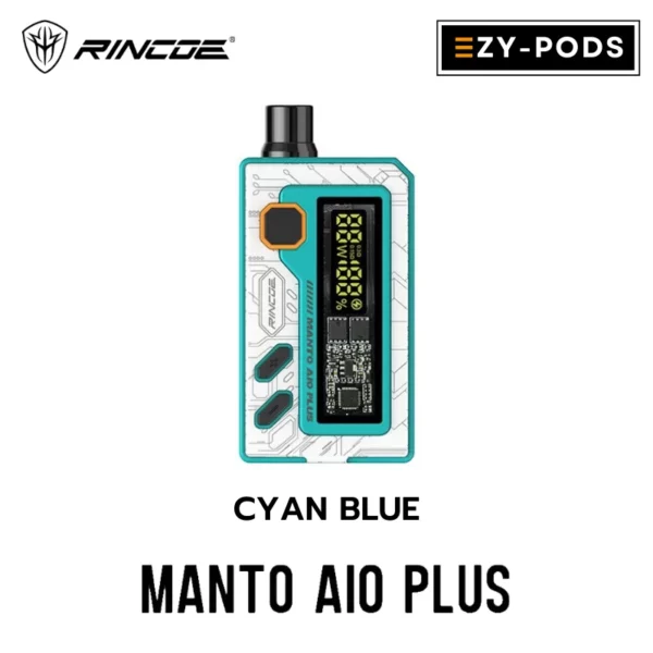 Rincoe Manto Aio Plus สี Cyan Blue พอตบุหรี่ไฟฟ้า