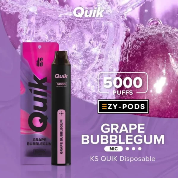 KS Quik 5000 คำ กลิ่น Grape Bubblegum พอตใช้แล้วทิ้ง