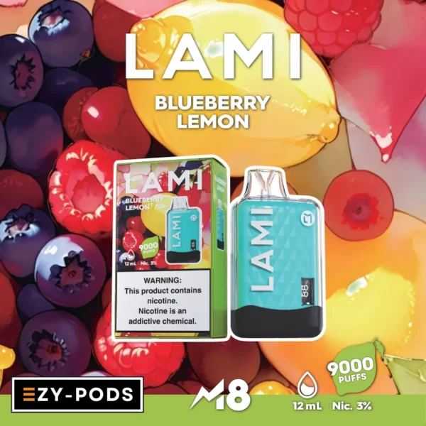 LAMI M8 9000 คำ พอตใช้แล้วทิ้ง กลิ่น Blueberry Lemon