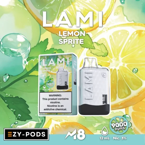 LAMI M8 9000 คำ พอตใช้แล้วทิ้ง กลิ่น Lemon Sprite