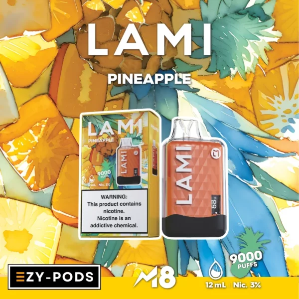 LAMI M8 9000 คำ พอตใช้แล้วทิ้ง กลิ่น Pineapple