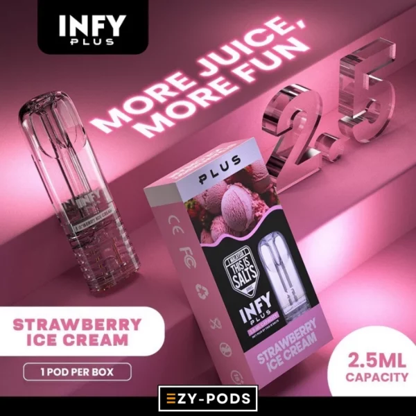 INFY Plus 2.5 ml หัวพอต กลิ่น Strawberry Ice Cream