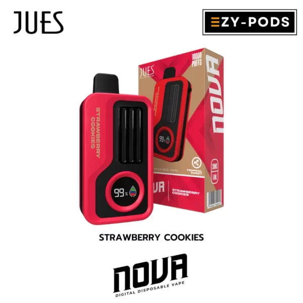 พอตใช้แล้วทิ้ง JUES NOVA 10000 คำ กลิ่น Strawberry Cookies