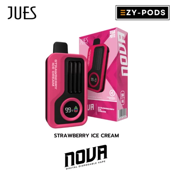 พอตใช้แล้วทิ้ง JUES NOVA 10000 คำ กลิ่น Strawberry Ice Cream