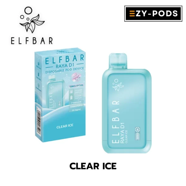 พอตใช้แล้วทิ้ง ELFBAR RAYA D1 10000 คำ กลิ่น Clear Ice