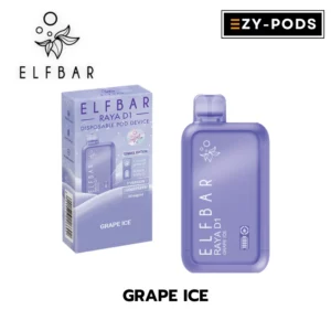 พอตใช้แล้วทิ้ง ELFBAR RAYA D1 10000 คำ กลิ่น Grape Ice