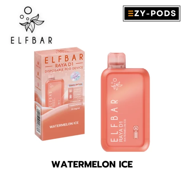 พอตใช้แล้วทิ้ง ELFBAR RAYA D1 10000 คำ กลิ่น Watermelon Ice