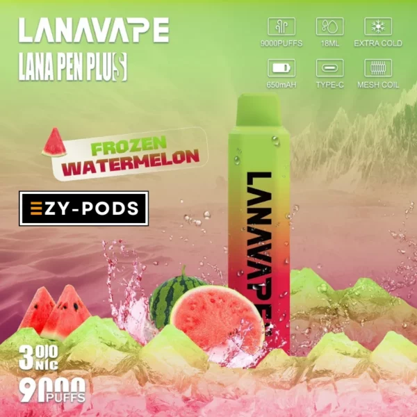 พอตใช้แล้วทิ้ง LANAVAPE PEN PLUS 9000 คำ กลิ่น Frozen Watermelon