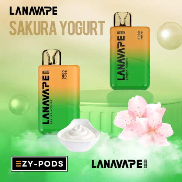 พอตใช้แล้วทิ้ง LANAVAPE TREND 6000 คำ กลิ่น Sakura Yogurt