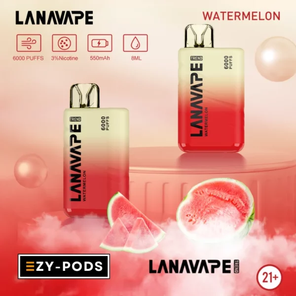 พอตใช้แล้วทิ้ง LANAVAPE TREND 6000 คำ กลิ่น Watermeon