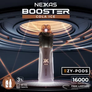 พอตใช้แล้วทิ้ง Nexas Booster 16000 คำ Nicotine 3% กลิ่น Cola Ice