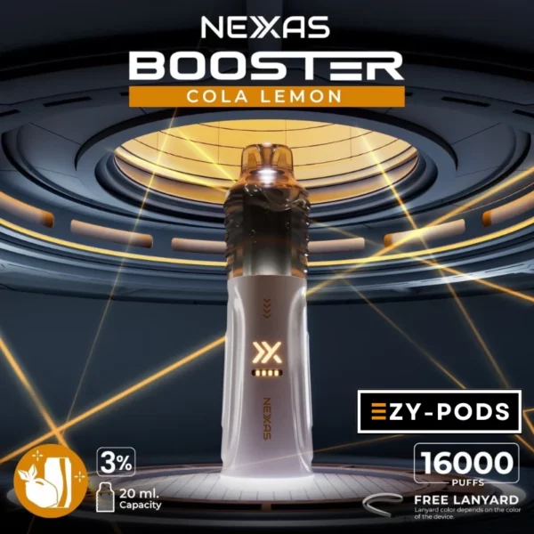 พอตใช้แล้วทิ้ง Nexas Booster 16000 คำ Nicotine 3% กลิ่น Cola Lemon