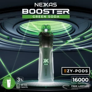 พอตใช้แล้วทิ้ง Nexas Booster 16000 คำ Nicotine 3% กลิ่น Green Soda