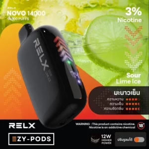 พอตใช้แล้วทิ้ง Relx Novo 14000 คำ กลิ่น Sour Lime Ice