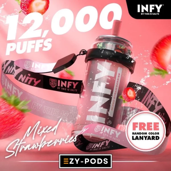 พอตใช้แล้วทิ้ง INFY 12000 คำ กลิ่น Mixed Strawberries