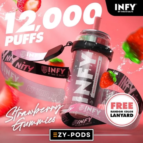 พอตใช้แล้วทิ้ง INFY 12000 คำ กลิ่น Strawberry Gummies