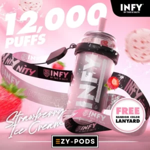 พอตใช้แล้วทิ้ง INFY 12000 คำ กลิ่น Strawberry Ice Cream