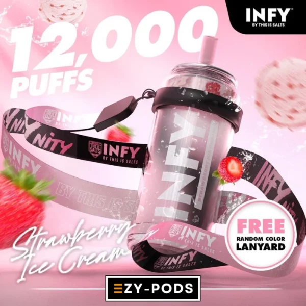 พอตใช้แล้วทิ้ง INFY 12000 คำ กลิ่น Strawberry Ice Cream