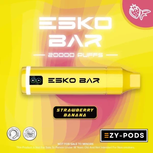 พอตใช้แล้วทิ้ง ESKO Bar 20000 คำ กลิ่น Strawberry Banana