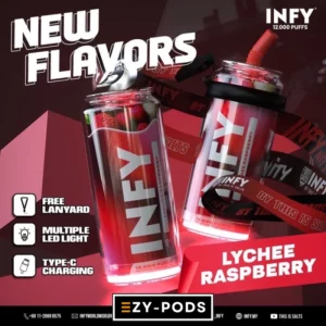 พอตใช้แล้วทิ้ง INFY 12000 คำ กลิ่น Lychee Raspberry