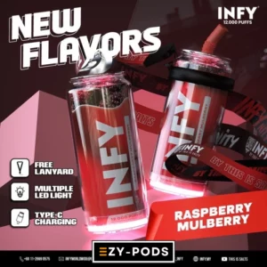 พอตใช้แล้วทิ้ง INFY 12000 คำ กลิ่น Raspberry Mulberry