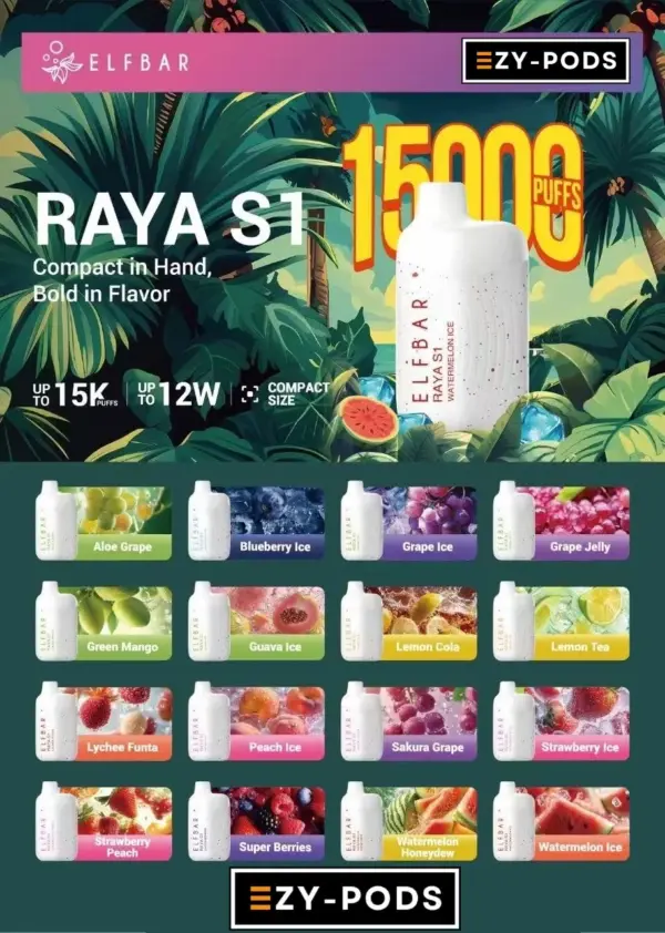 พอตใช้แล้วทิ้ง 15000 คำ Elfbar Raya S1