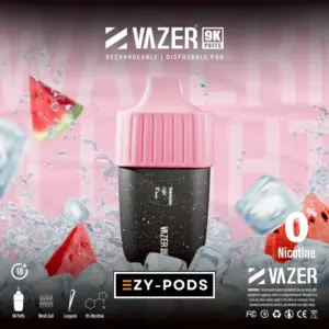 Vazer 9K พอตใช้แล้วทิ้งนิโคติน 0% กลิ่น Watermelon Light
